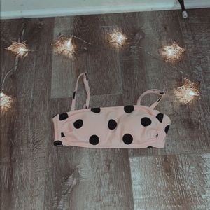 Baby pink polkadotted bikini top with great quality!